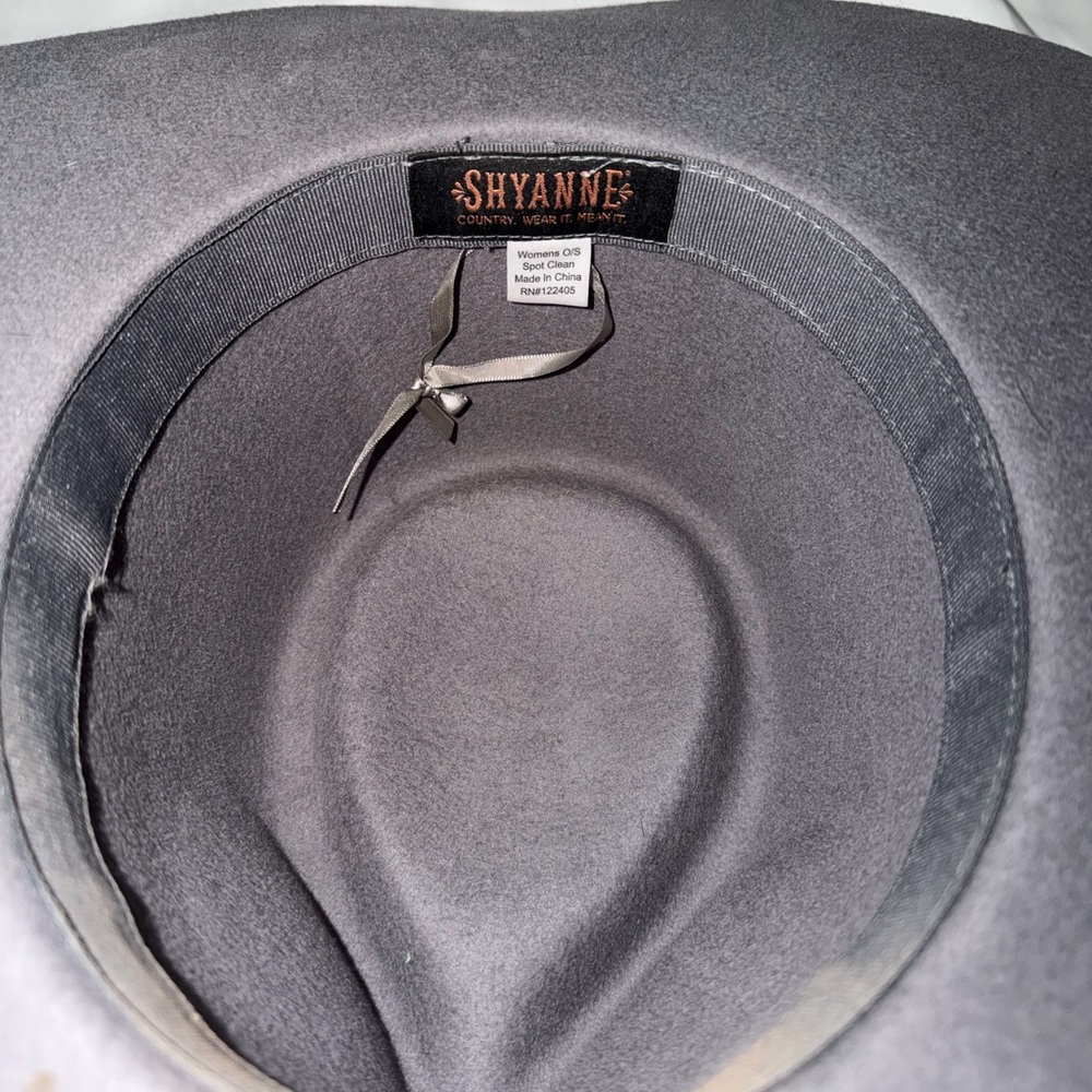 Shyanne Stylish Gray Wide-Brim Hat Western - Picture 3 of 4